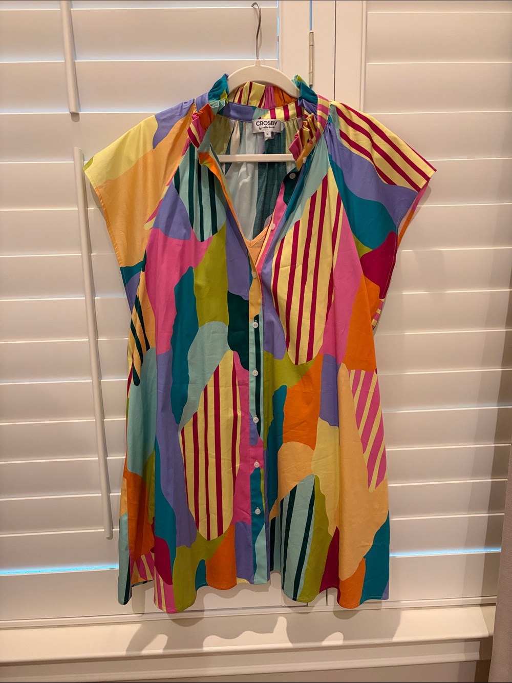crosby. Multicolor Striped & Abstract Button Front Tunic